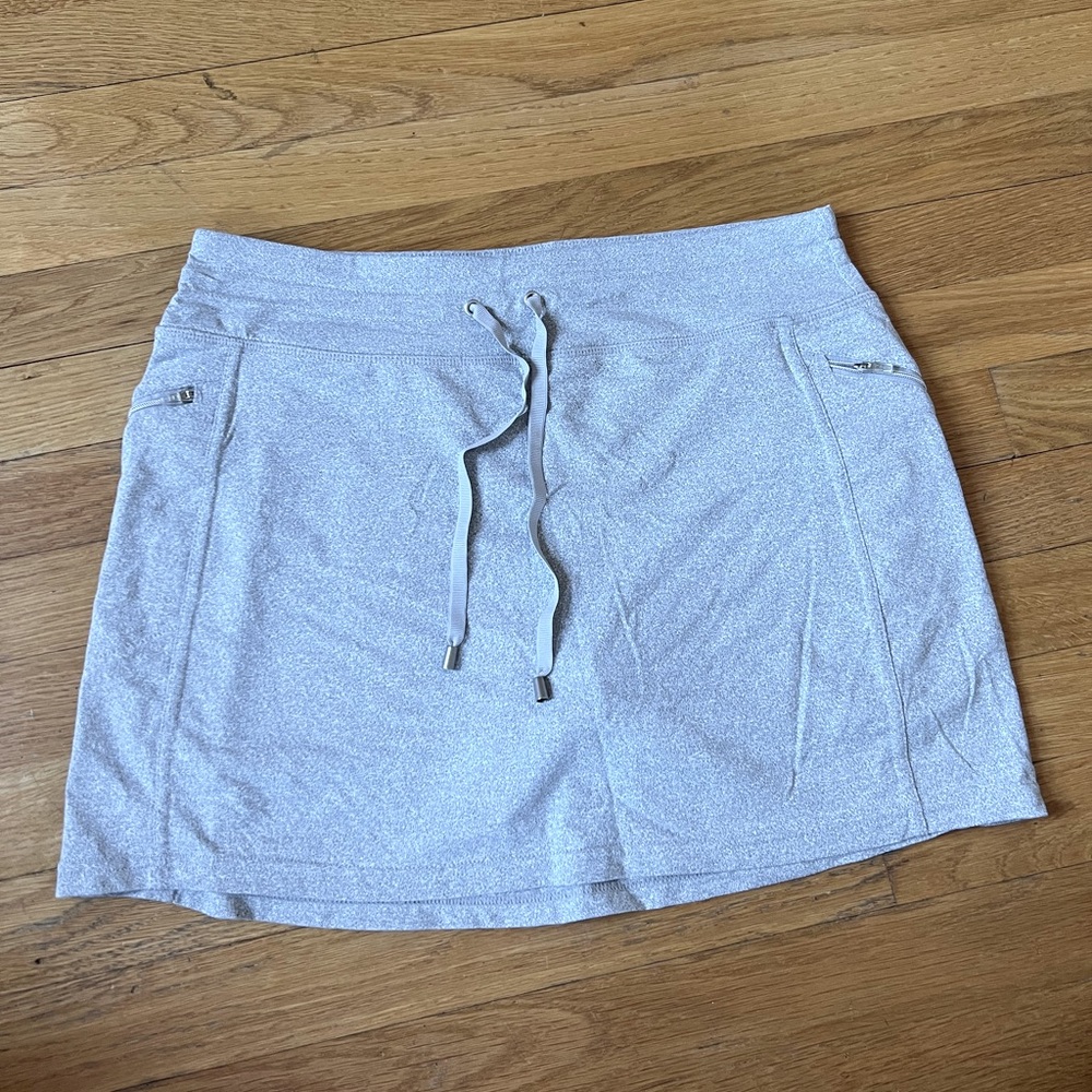 Drawstring Gray Skort with Pockets